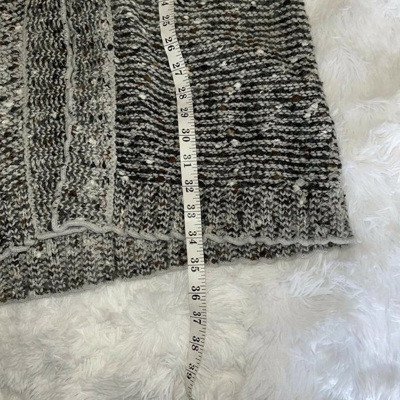 BCBGMaxazria Long Cardigan Sweater LARGE Two Button Gray Textured Alpaca Mohair - Picture 10 of 12